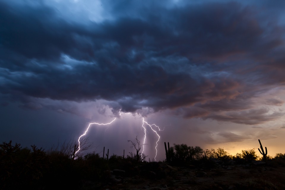 Lightning Sunset in Tucson