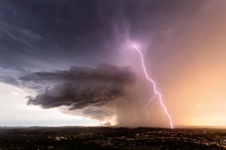 Another lightning bolt from that beautiful supercell on June 1st over Rapid City, South Dakota. The storm was dying out at this stage, but the lightning was incredible, especially viewing it from up high. So thankful again to my buddy James Langford for guiding me up to the top via cell phone.
