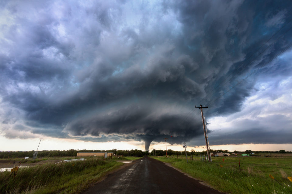 A powerful, EF4 tornado spins through the small rural community of Katie, Oklahoma on May 9th, 2016.