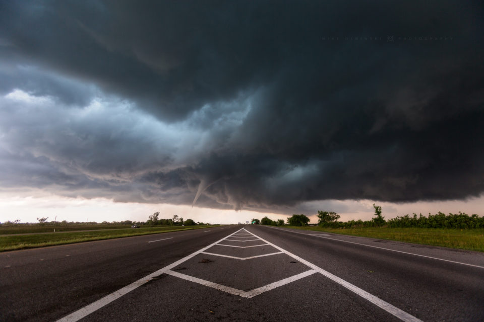 The stunning Wynnewood/Katie tornado eventually roped out as it crossed Interstate 35 in Oklahoma.
