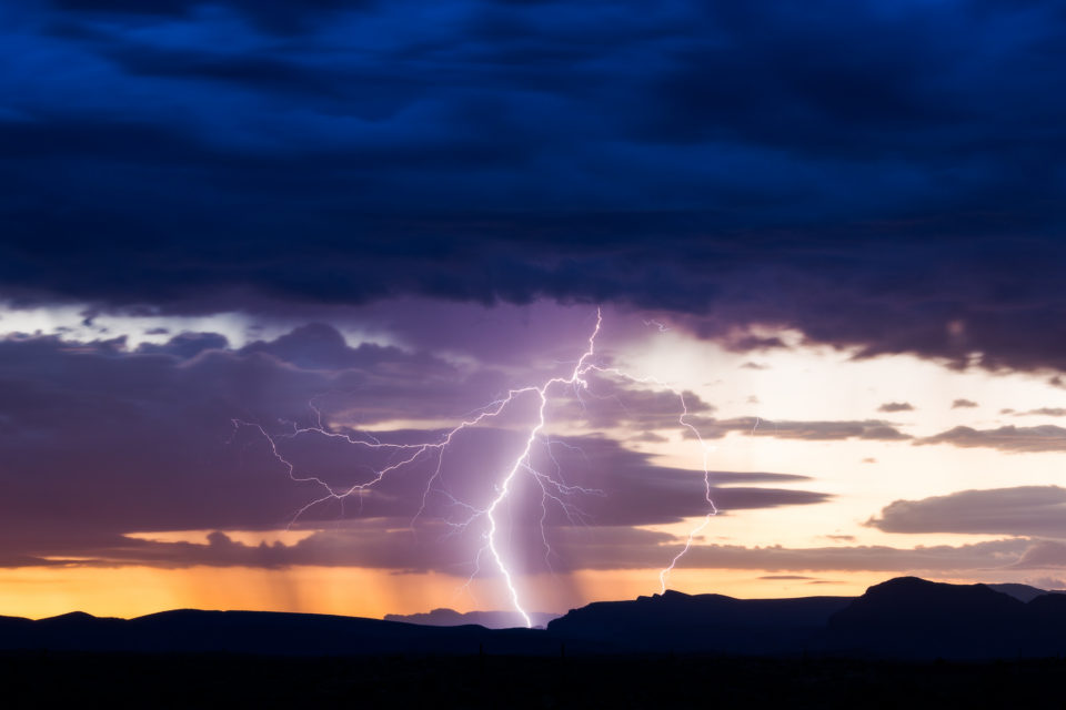 Nothing more beautiful than lightning against a sunrise or sunset. Awesome morning out near the Four Peaks